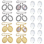 Sertissage de broche ovale en alliage et acier, avec cabochons en verre transparent