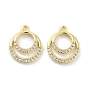 Латунные микропаве прозрачные подвески с фианитом, плоско-круглые
