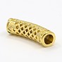 CZ Jewelry Brass Micro Pave Cubic Zirconia Hollow Curved Tube Beads, Curved Tube Noodle Beads, Clear, 24x6mm, Hole: 4mm