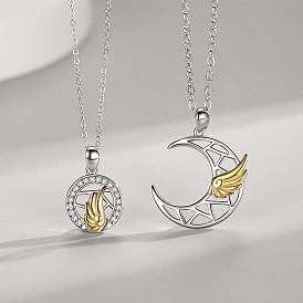 Yunjin Sun Moon Angel Wings Magnetic Necklace Simple Fashion Personality Man and Woman Couple Set