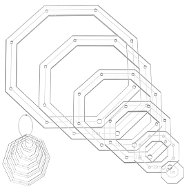 Прозрачный акриловый шаблон для шитья, с железным вкладышем, переплет на шарнирных кольцах
