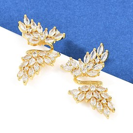 Серьги-гвоздики из латуни с микропаве из кубического циркония для женщин, бабочка