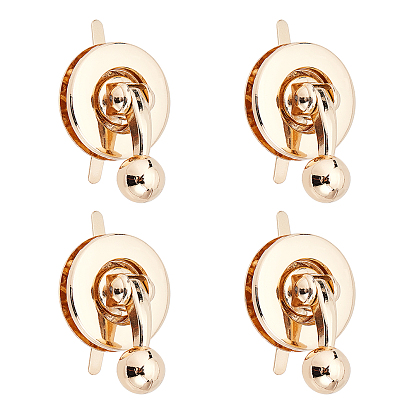 4 Set Round Alloy Clasp Lock, with Iron Shim & Screws, for Bag Replacement Accessories