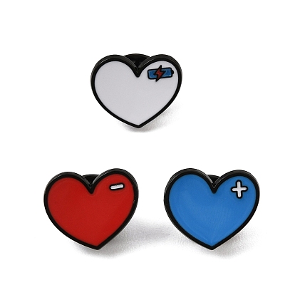 Alloy Enamel Lapel Pin Backs for Backpack Clothes, Heart, Black