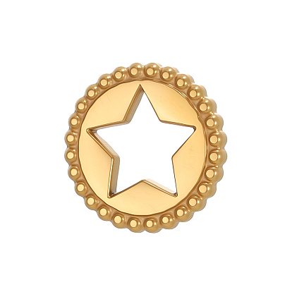 304 подвески из нержавеющей стали, звезды прелести, ионное покрытие (ip)