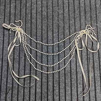 10Piezas de decoración para fiestas con perlas de poliéster y plástico ABS, rondo