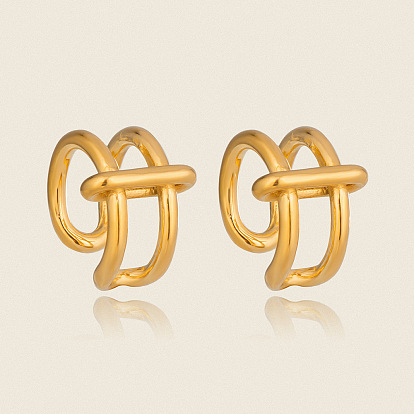 Двухслойные серьги-каффы в форме буквы С из нержавеющей стали