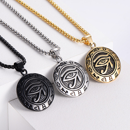 Ретро ожерелья из нержавеющей стали с подвеской «Око Ра» для мужчин
