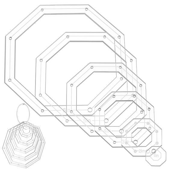 Прозрачный акриловый шаблон для шитья, с железным вкладышем, переплет на шарнирных кольцах