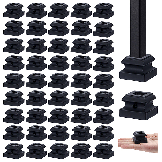 Iron Stair Railing Bases, Black