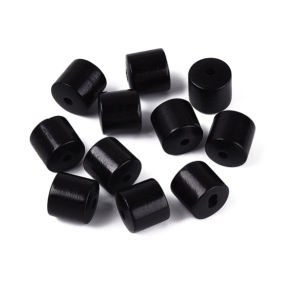 Undyed Natural Wood Beads, Barrel