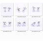 Stainless Steel Stud Earrings, with Clear Cubic Zirconia and Ear Nuts, Flat Round