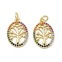 Латунные микро проложить кубического циркония подвески, овал с подвесками в виде дерева
