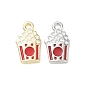 Alloy Enamel Pendants, Popcorn Charms, Long-Lasting Plated
