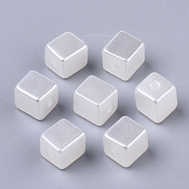 ABS Plastic Imitation Pearl Beads, Square