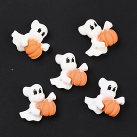Ghost with Pumpkin Opaque Resin Cabochons