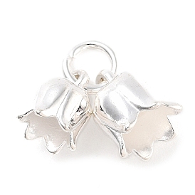 Alloy Pendants, with Jump Rings, Flower Charm