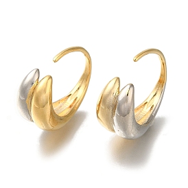 Rack Plating Brass Cuff Earring, Hoop Earrings, Long-Lasting Plated, Cadmium Free & Lead Free, Ring