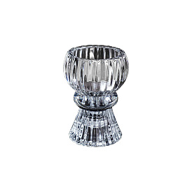 Round Glass Candle Holders, European Style Retro Candlesticks