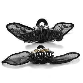 Заколки для волос из полиэстера, смолы и стразов., кружева бантом