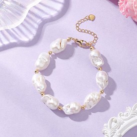 Браслеты с жемчугом кеши из натурального жемчужного барокко, для женщин