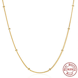 Collier simple de perles en argent sterling pour femme, polyvalent et élégant
