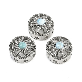 Вращающиеся латунные многорядные звенья из натурального ларимара, стойки покрытие, плоско-круглые