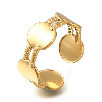Anillo plano redondo 304 abierto de acero inoxidable para mujer