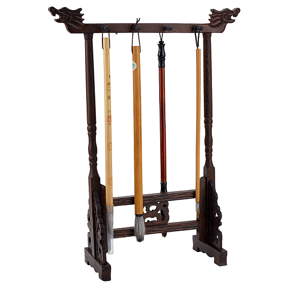 Подвесной держатель для китайской каллиграфии из дерева венге, Подставка для каллиграфических кистей и ручек с булавками для любителей каллиграфии