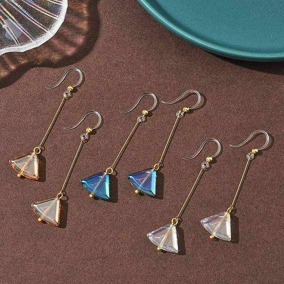 Гальванопокрытие 304 серьги-подвески из нержавеющей стали и смолы, золотые