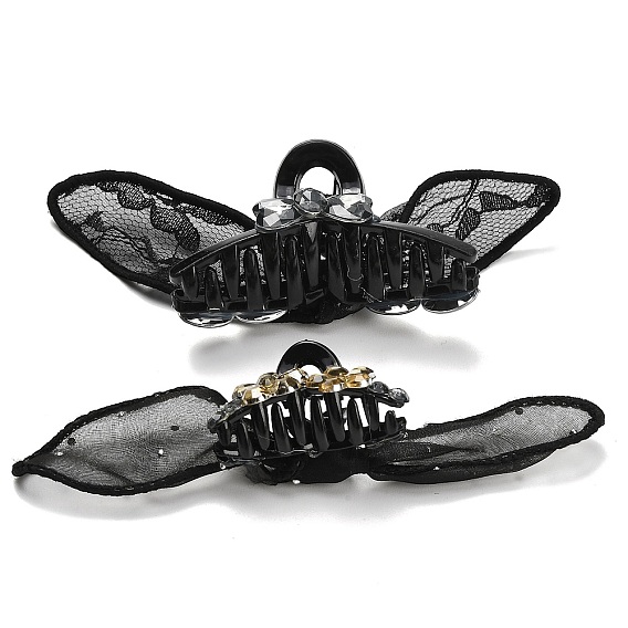 Заколки для волос из полиэстера, смолы и стразов., кружева бантом