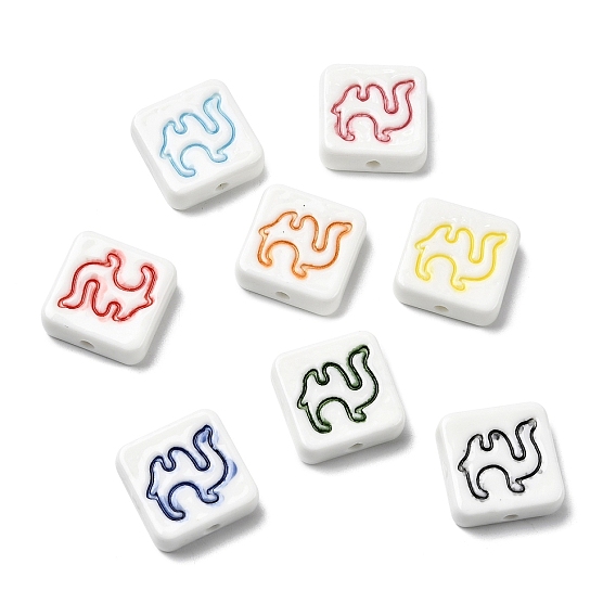 Фарфоровые бусины ручной работы, квадрат и верблюд, пастельный фарфор