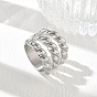304 Stainless Steel Finger Rings, Round, Ion Plating(IP), Long-Lasting Plated