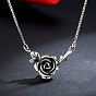 Винтажные латунные ожерелья с подвеской в виде цветка розы для женщин