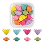 16 Sets 8 Style Spray Painted Alloy Magnetic Clasps with Loops, Round & Heart