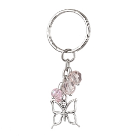 Alloy Glass with Iron Keychain, Butterfly