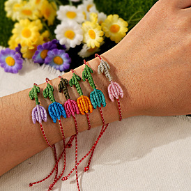 Богемный регулируемый браслет-цепочка для женщин, цветок