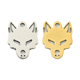 Ионное покрытие (ip) 201 брелоки из нержавеющей стали, очарование волка, лазерная резка