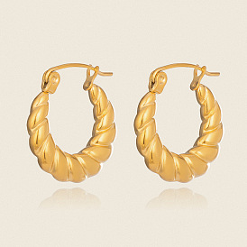 Винтажные полые серьги-кольца из нержавеющей стали 304