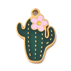 304 нержавеющей стальной эмали подвески, кактус с цветочными подвесками
