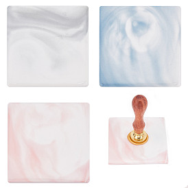 3 Pcs 3 Colors Marble Pattern Porcelain Cup Coasters, Sturdy Beverage Coasters, Square