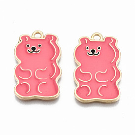 Подвески из эмали и сплава, без кадмия и без свинца, медведь, золотой свет