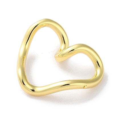 Rack Plated Brass Heart Links, Long-Lasting Plated, Lead Free & Cadmium Free