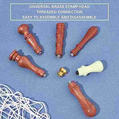 CRASPIRE DIY Stamp Making Kits, Including Pear Wood Handle and Blank Wax Seal Brass Stamp Head, Round