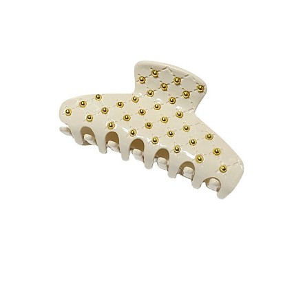 Vintage Gold Beaded Hair Clip for Women, Elegant Shark Jaw Hair Claw Accessories