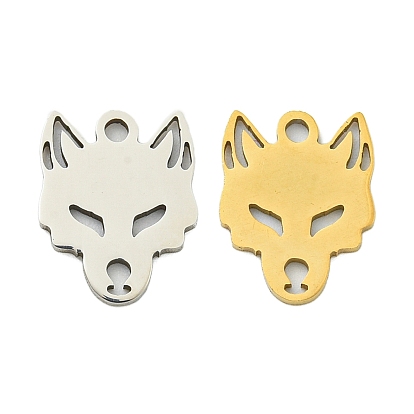 Ионное покрытие (ip) 201 брелоки из нержавеющей стали, очарование волка, лазерная резка