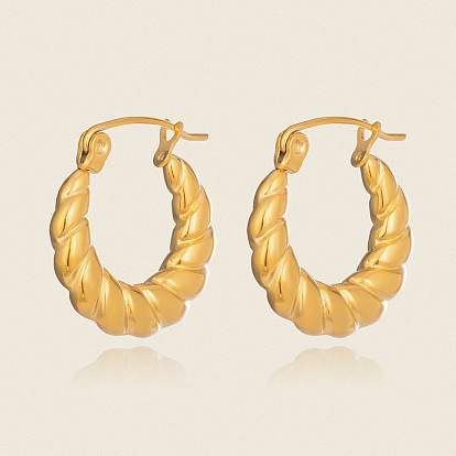 Винтажные полые серьги-кольца из нержавеющей стали 304