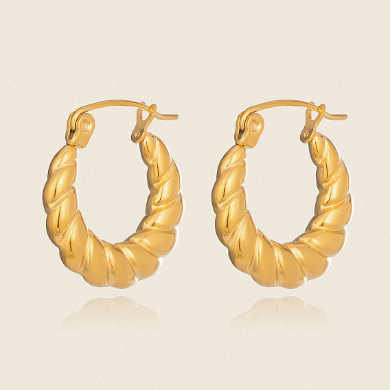 Винтажные полые серьги-кольца из нержавеющей стали 304