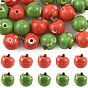 20pcs 2 couleurs perles de porcelaine faites à la main, pomme, porcelaine émaillée lumineux