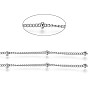 304 Stainless Steel Satellite Chains, Soldered, with Rondelle Beads